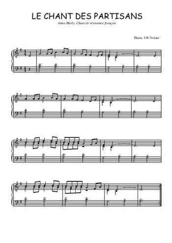 Téléchargez l'arrangement pour piano de la partition de Le chant des partisans en PDF